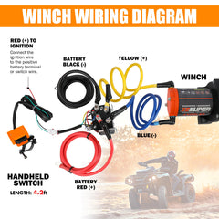 ZESUPER 4500lb winch installation kit includes mounting plate and hardware.