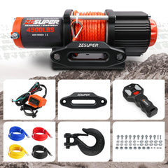 ZESUPER 4500lb winch IP67 rating for dust and water resistance.