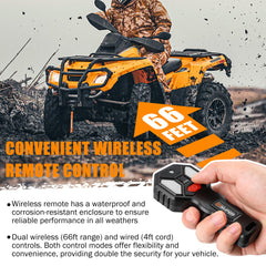 ZESUPER 4500lb winch motor close-up shows 2.0HP copper performance.