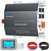 ZETAWALE 1500W pure sine wave inverter front view with four outlets for RV power.