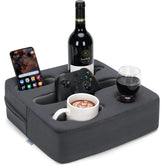 Zettfuly Couch Cup Holder Pillow on sofa keeps drinks within reach for relaxing moments