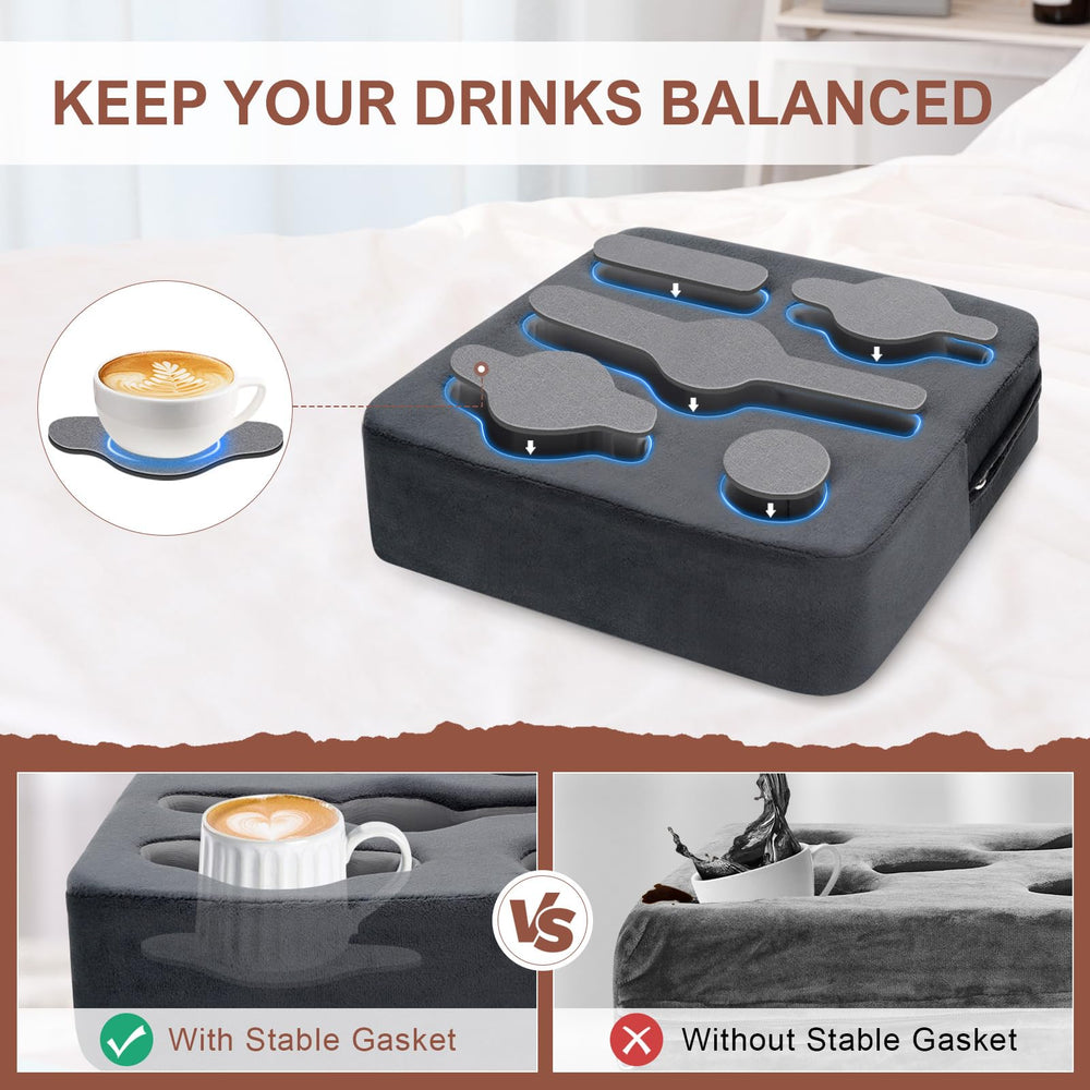Zettfuly couch drink holder with non-slip base keeps beverages steady