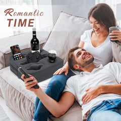 Zettfuly remote snack tray on sofa keeps essentials nearby