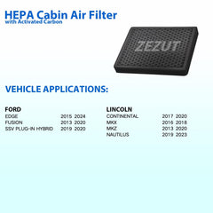 ZEZUT Fusion cabin air filter 2013-2020 promotes cleaner interior air