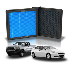 ZEZUT cabin air filter for Toyota Tacoma close-up showing precise fit and airflow.