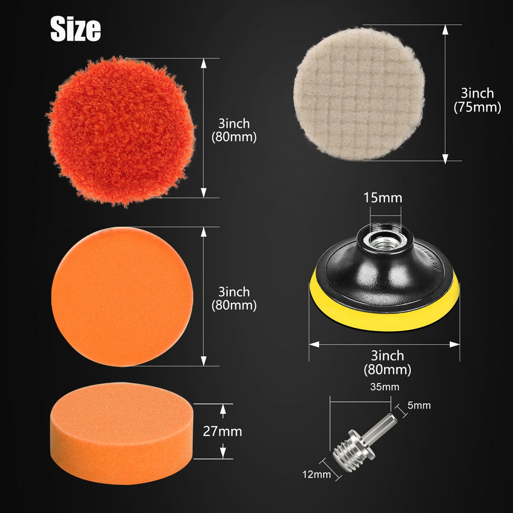 ZFE drill polishing kit wool pad for heavy cutting and scratch removal