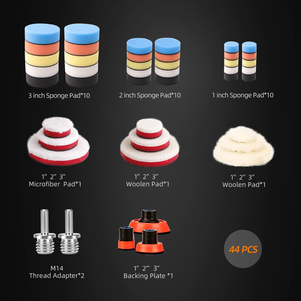 ZFE mixed wool and sponge pads for versatile detailing finishes.