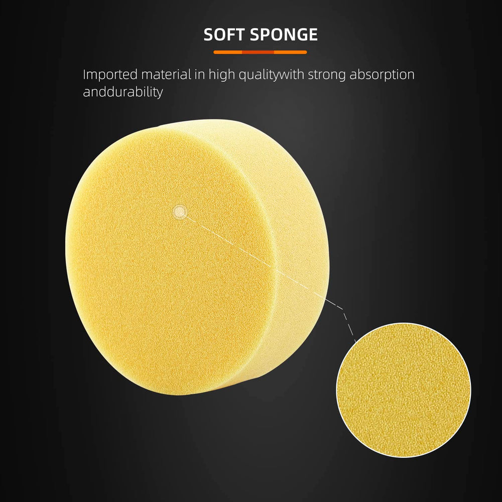 ZFE sponge buffing pad 3in, versatile detail work tool.