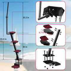 ZHDD Boat Trailer Steps featuring EVA anti-slip mat for steady footing