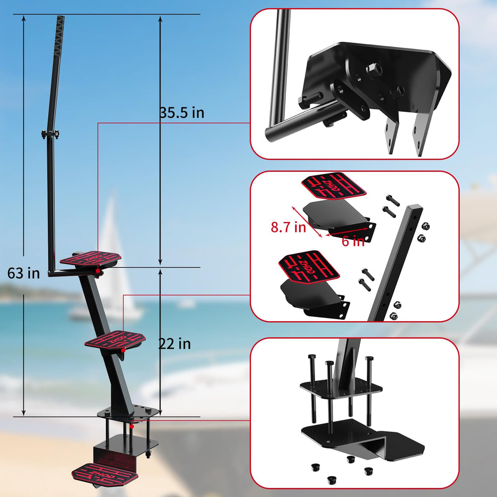 ZHDD Boat Trailer Steps EVA mat provides secure footing on wet surfaces