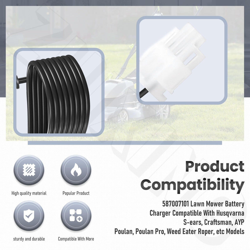 ZHIXING 587007101 easy-use plug-and-go charger ideal for DIY lawn maintenance.