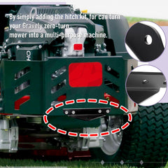ZHIXING hitch kit installed on a Pro Master mower for versatility.
