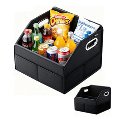 ZHIYUEJING leather front seat organizer with metal handles keeps essentials within reach.