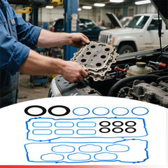 ZHXZLJC engine gasket package close-up revealing integrated grommets and design features.