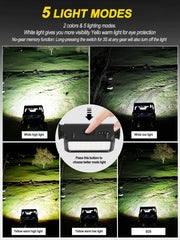 ZIDIYORUO UTV dome light mounted on roof bar for enhanced night visibility.