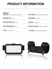 ZIDIYORUO UTV dome light quick-release enables easy transfer to tent or camp.