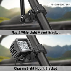 ZIDIYORUO flag bracket with 360-degree rotation enables flexible flag or whip orientation.
