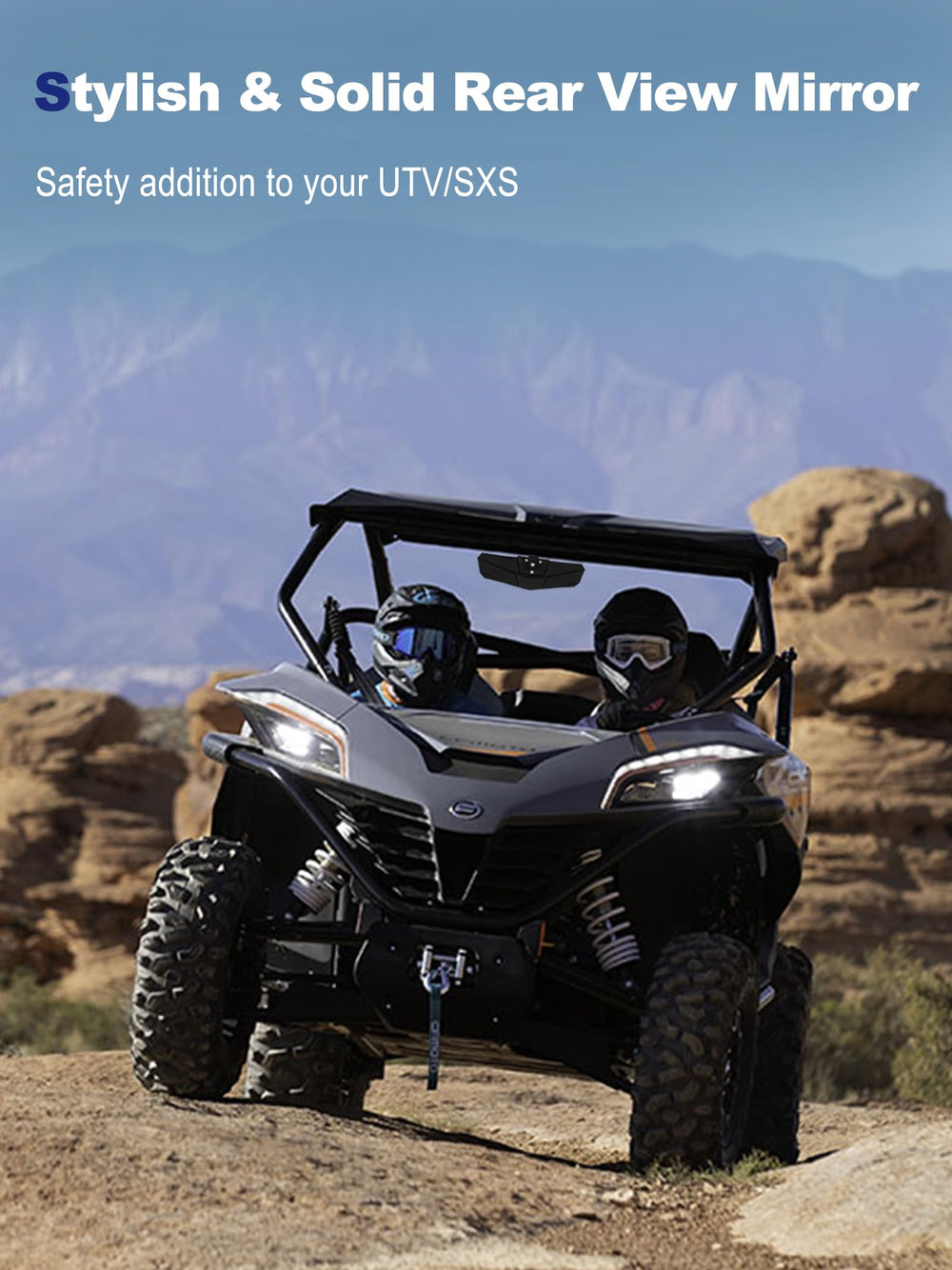 ZIDIYORUO UTV rear-view mirror stays steady during rough terrain