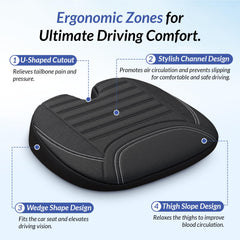 ZIKEE wedge cushion anti-slip bottom stabilizes on seats