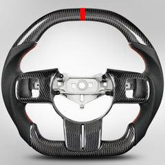 ZIMABLUE 3K carbon fiber steering wheel for Jeep Wrangler JK enhances sportiness and durability.