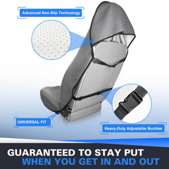 ZIMABLUE anti-slip backing and triple-buckle system keep the cover secure.