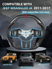ZIMABLUE dynamic flat-top flat-bottom steering wheel improves ergonomics for Wrangler JK.