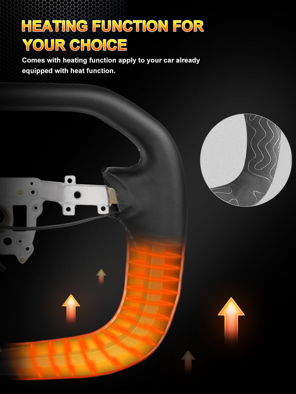 ZIMABLUE Nappa leather steering wheel delivers smooth touch and easy cleaning