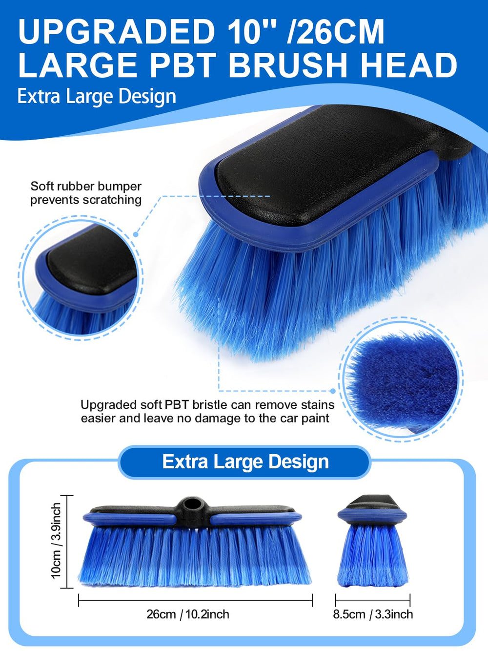 ZimiTeda ergonomic 45-degree handle reduces back strain during washing.
