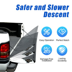 Tailgate lowered slowly with ZINSUXT damper for hands-free operation