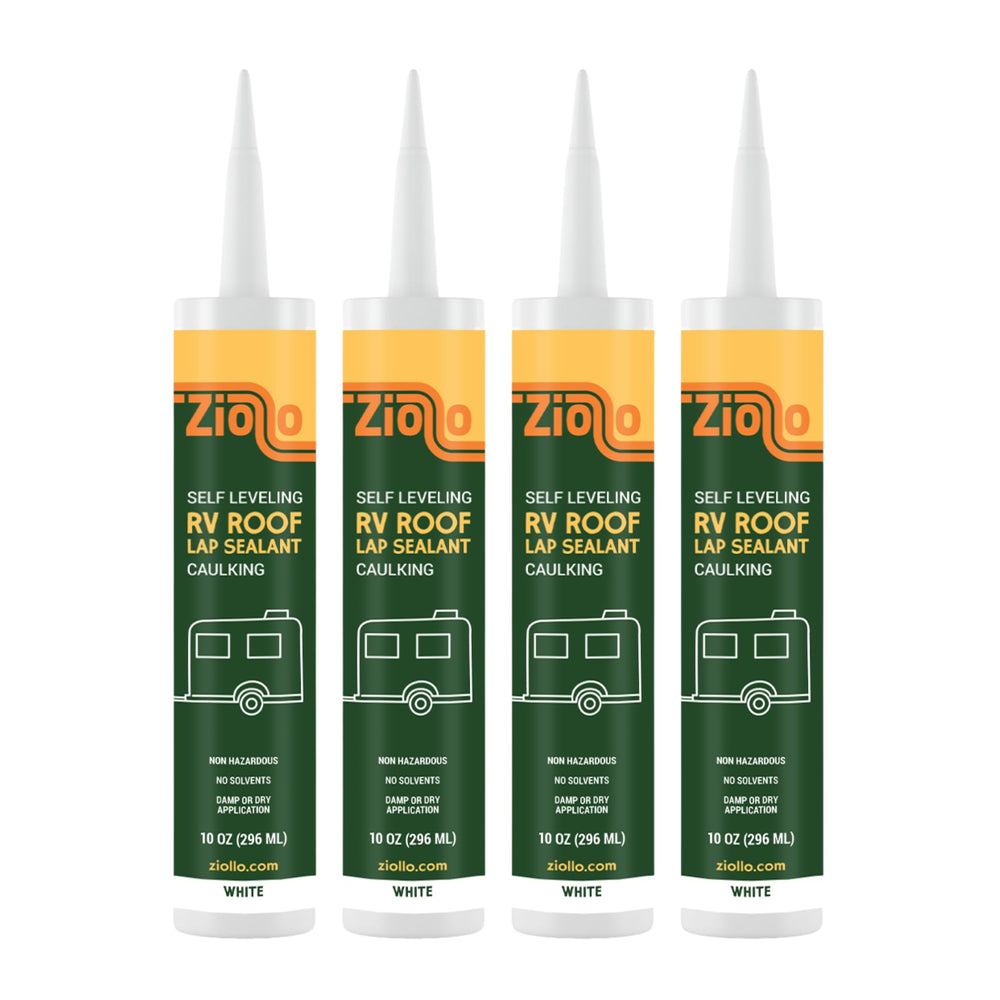 Ziollo RV Roof Lap Sealant 10oz tube sealing a seam for waterproof protection
