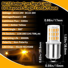Ziomitus amber-yellow LED bulb showing a 360-degree beam pattern