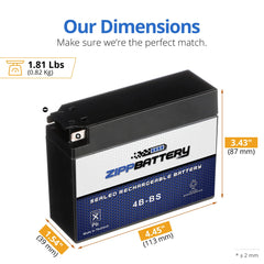ZIPPBATTERY YTX4B-BS pre-charged and ready for installation.