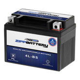 ZIPPBATTERY YTX4L-BS 12V-50CCA AGM battery shows compact scooter compatibility.