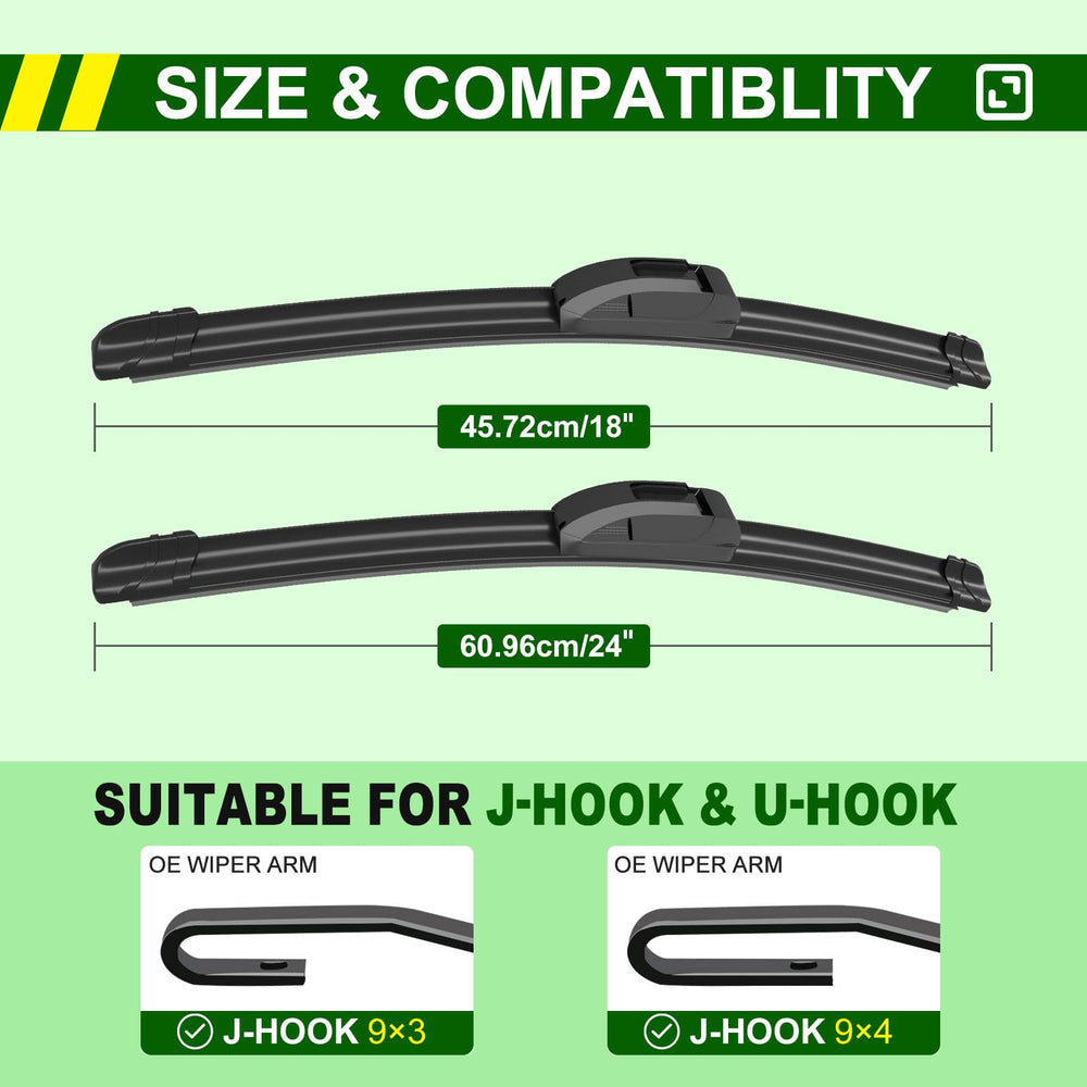 ZIXMMO 24in wiper blade front view for clear visibility in rain