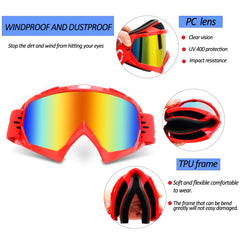 ZJNUO ATV Goggles adjustable strap secures a fit with or without a helmet