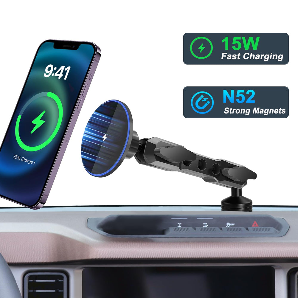 ZKJAYOE Bronco mount MagSafe ring secures slim cases during daily commutes.