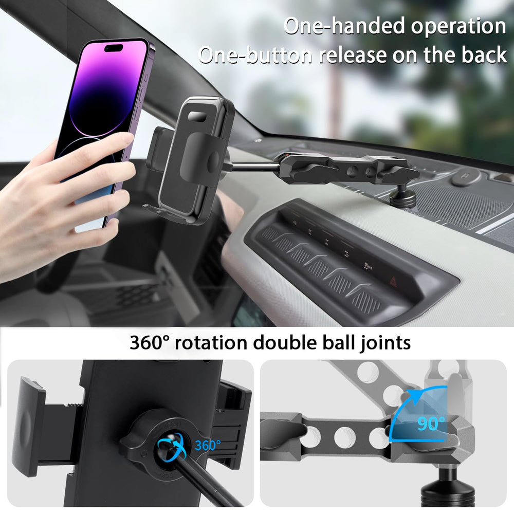 ZKJAYOE Bronco mount side clips securely hold devices of all sizes.