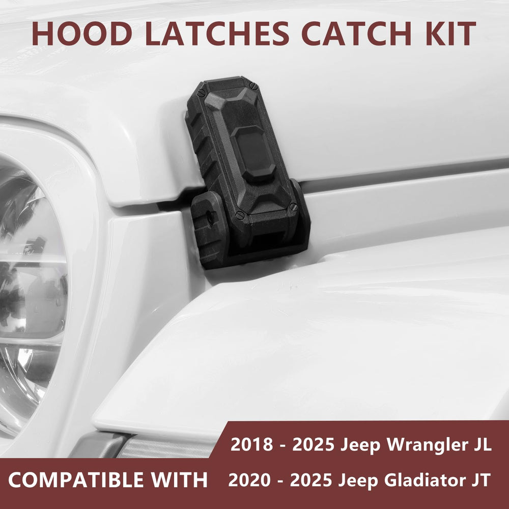 ZKJAYOE locking hood latch close-up shows stainless steel lock core.