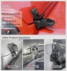 ZKJAYOE locking hood latch with keys in use for added security.