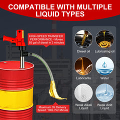 Zlshmoee 91 cm suction tube enables efficient drum and tank drawing