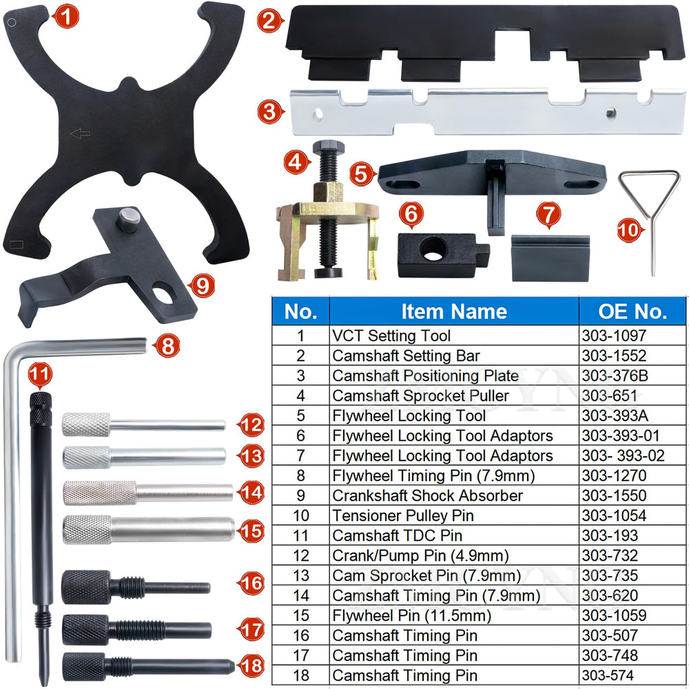ZMCYNG timing tool kit timing belt tensioner setup for correct tension.