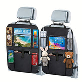 Zntezed backseat organizer with 12 pockets keeps toys, books, and snacks within reach.
