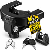 Zoblise 2-inch hitch lock shows heavy-duty body for tamper resistance.