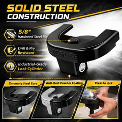 Weather-resistant powder coat protects the lock in all weather conditions.