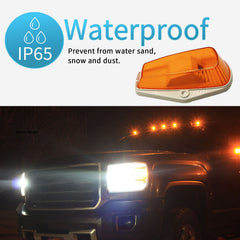 IP67 waterproof ZOCSONU cab lights on a Ford F-Series for all-weather use.