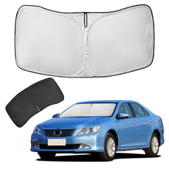 ZOIBV Camry sun shade front view blocks heat for a cooler cabin.