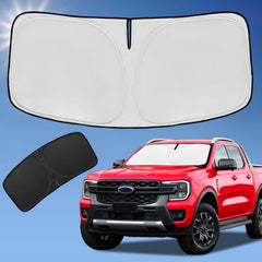 ZOIBV sunshade front window cover for Ranger XL blocks heat and UV glare.