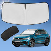 ZOIBV windshield shade on VW Tiguan blocks heat and UV.