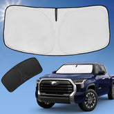 ZOIBV sunshade for Toyota Tundra windshield blocks UV and reduces interior heat.