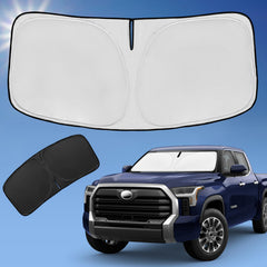 ZOIBV sunshade for Toyota Tundra windshield blocks UV and reduces interior heat.